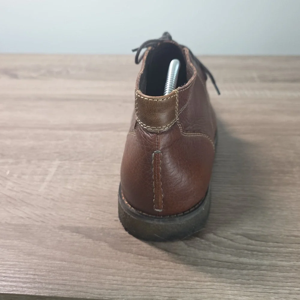 Johnston & Murphy Mens Brown Pebbled Leather Chukka Boots 59-12363 Size 10M
